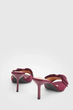 Mules Lia À Talon Aiguille Haut Avec Nœud En Satin
