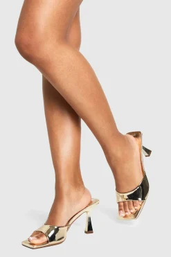 boohoo Mules métalliques à talon compensé et chaussette rembourrée< Chaussures Festives|Chaussures À Talons