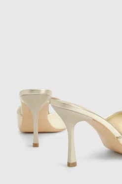 boohoo Mules métalliques à talons pointus et coupe large< Mules|Chaussures De Mariage