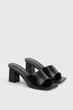 boohoo Mules À Petit Talon Bloc Coupe Large< Chaussures Festives|Chaussures À Talons
