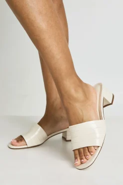 Mules À Petit Talon Bloc Et Coupe Large Effet Croco
