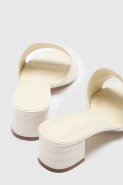 Mules À Petit Talon Bloc Et Coupe Large Effet Croco