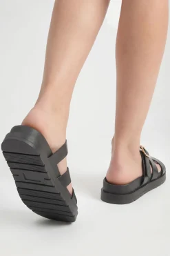 Mules À Plateforme À Découpes