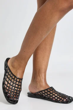 boohoo Mules Plates En Plastique Tressé À Bout Rond< Chaussures Plates|Mules