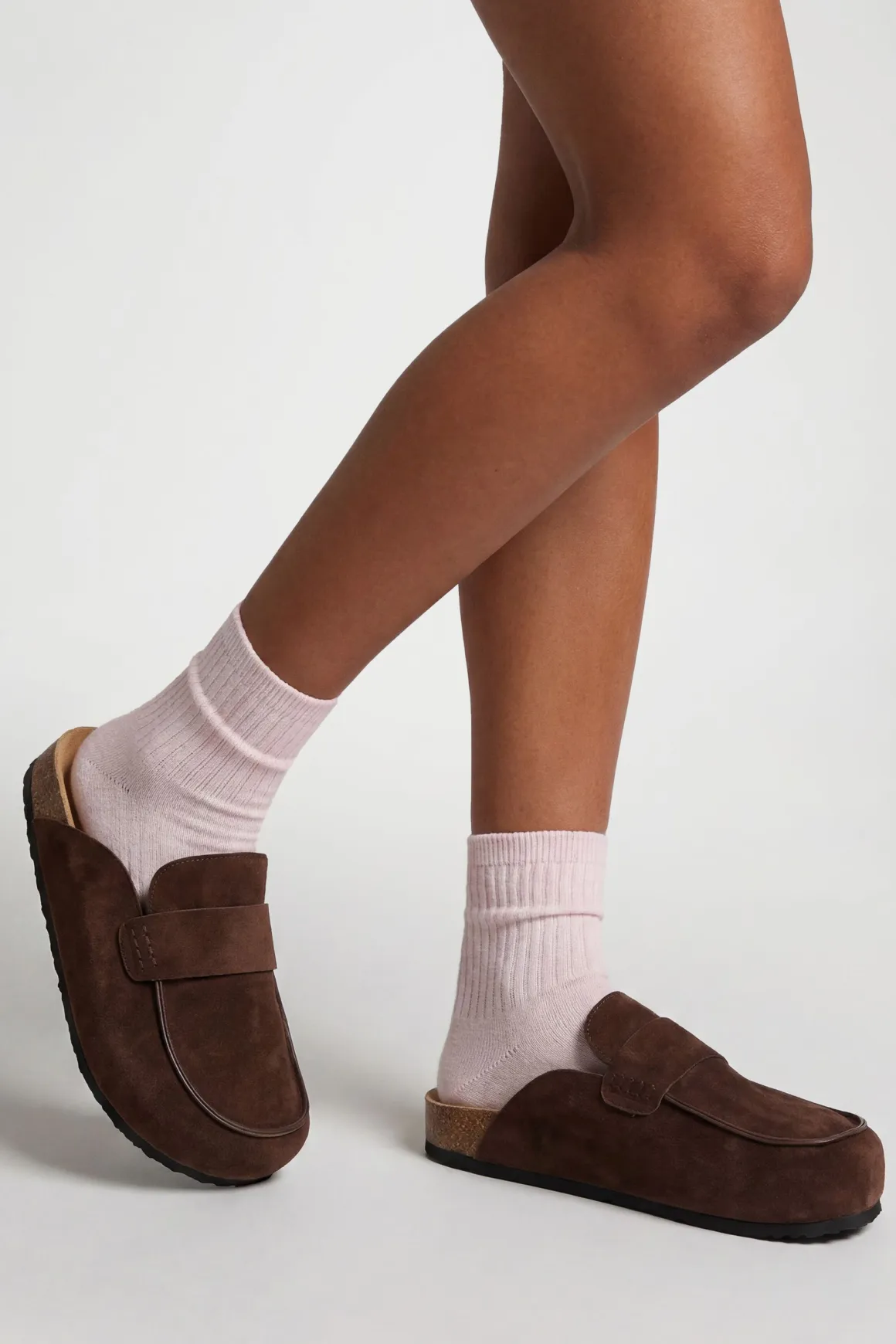 Mules Sabots À Onglet En Synthétique Coupe Large