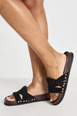 Mules À Semelle Anatomique En Synthétique Avec Détails Cloutés