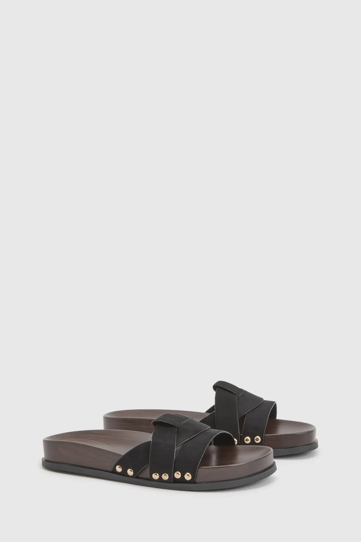 Mules À Semelle Anatomique En Synthétique Avec Détails Cloutés