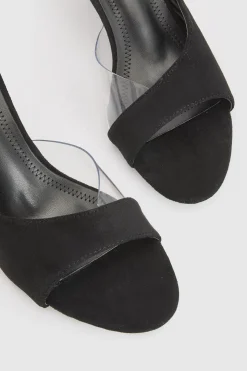 Mules À Talon Aiguille En Synthétique Avec Détail Asymétrique Transparent