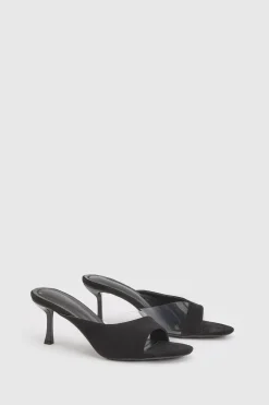 Mules À Talon Aiguille En Synthétique Avec Détail Asymétrique Transparent