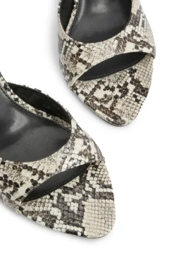Mules à Talon Aiguille Haut Bout Rond Imprimé Synthétique