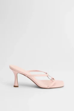 Mules À Talon Avec Anneau Métallique Et Bride Entre Les Orteils