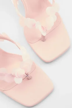 Mules À Talon Avec Bride Entre-orteils À Sequins Variés