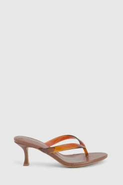 Mules À Talon Avec Bride Transparente Entre Les Orteils