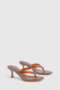 Mules À Talon Avec Bride Transparente Entre Les Orteils