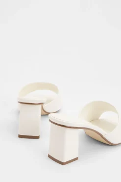 Mules À Talon Bloc Bas Coupe Large