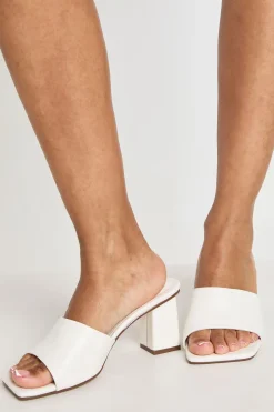 Mules À Talon Bloc Bas Coupe Large
