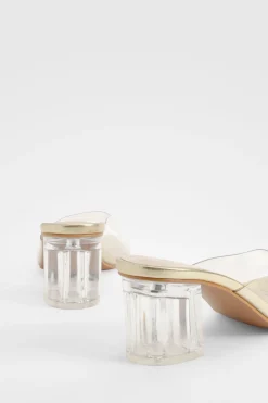 boohoo Mules à talon bloc transparent< Mules|Chaussures De Mariage