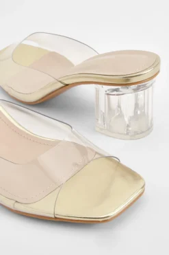 boohoo Mules à talon bloc transparent< Mules|Chaussures De Mariage