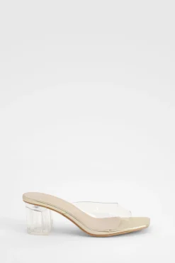 boohoo Mules à talon bloc transparent< Mules|Chaussures De Mariage