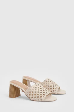 boohoo Mules À Talon Bloc Tressées< Chaussures Festives|Chaussures À Talons