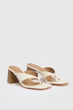 Mules À Talon Compensé Avec Bride Entre Les Orteils