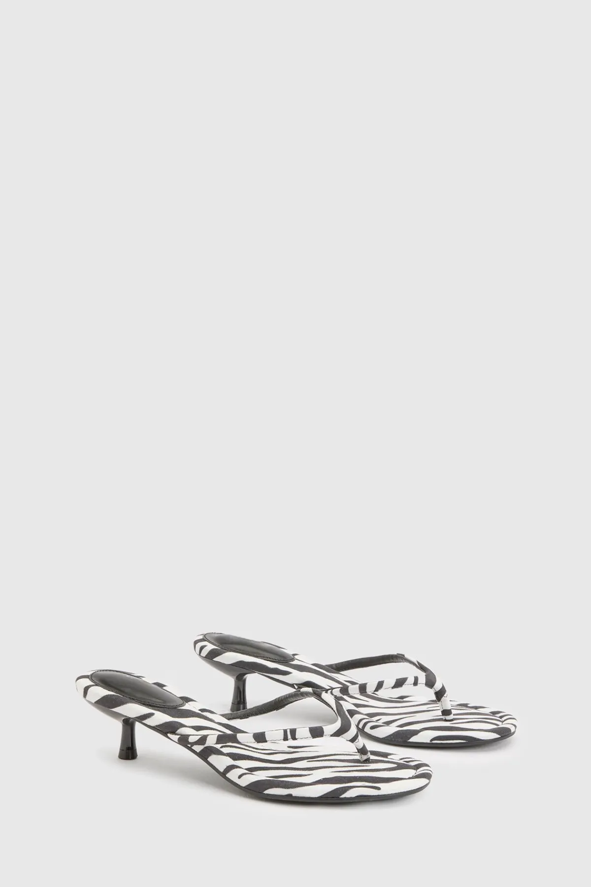 boohoo Mules À Talons Aiguilles Bas À Entredoigt Imprimé En Synthétique< Zebra Print|Chaussures À Talons