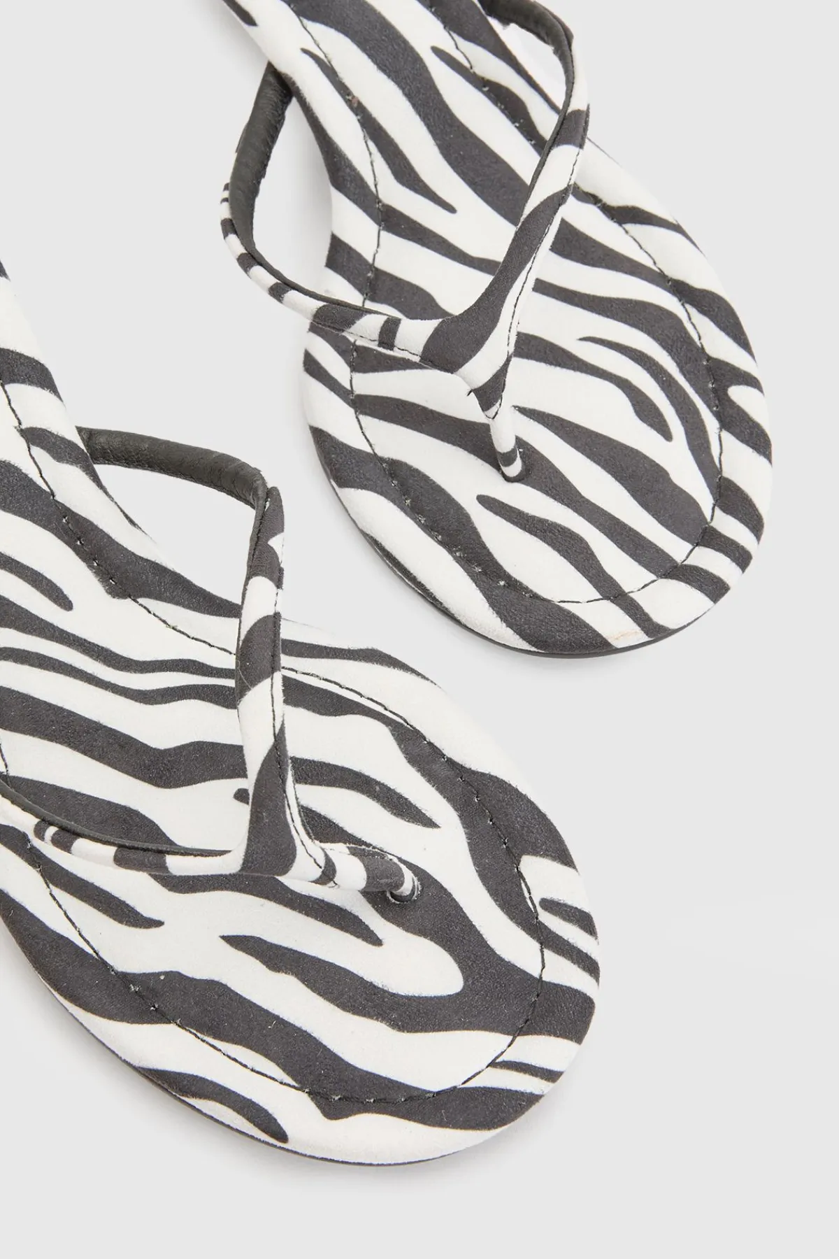 boohoo Mules À Talons Aiguilles Bas À Entredoigt Imprimé En Synthétique< Zebra Print|Chaussures À Talons