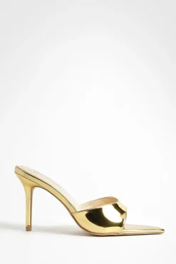 Mules À Talons Aiguilles Bas Et Bout Pointu
