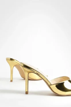 Mules À Talons Aiguilles Bas Et Bout Pointu
