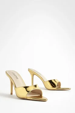Mules À Talons Aiguilles Bas Et Bout Pointu