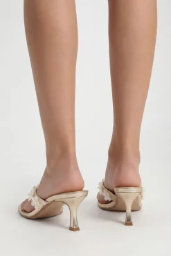 boohoo Mules À Talons Avec Bride Ornée De Fleurs Métalliques< Chaussures Festives|Chaussures À Talons