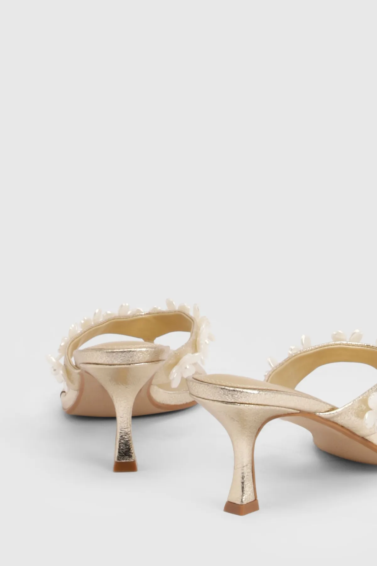 boohoo Mules À Talons Avec Bride Ornée De Fleurs Métalliques< Chaussures Festives|Chaussures À Talons
