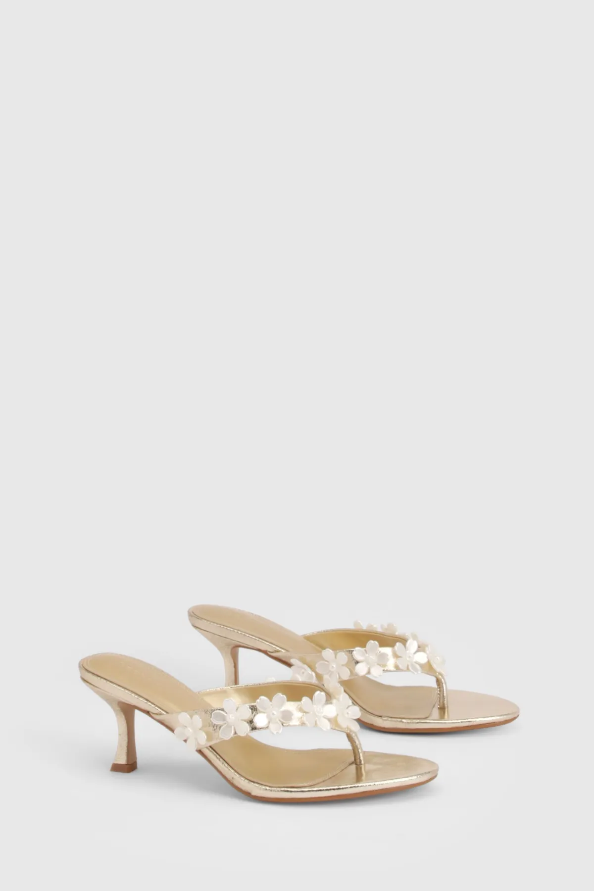 boohoo Mules À Talons Avec Bride Ornée De Fleurs Métalliques< Chaussures Festives|Chaussures À Talons