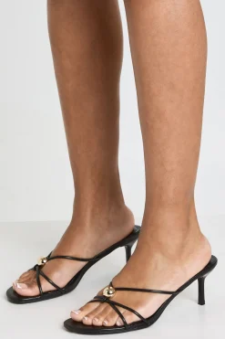 Mules À Talons Avec Brides Et Détail Métallique