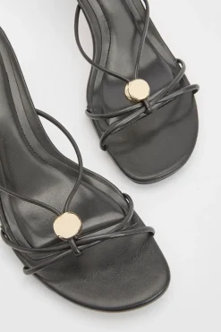 Mules À Talons Avec Brides Et Détail Métallique