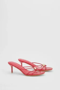 Mules À Talons Avec Brides Et Détail Métallique