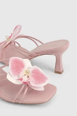 boohoo Mules À Talons Avec Brides Et Fleur< Chaussures Festives|Chaussures À Talons