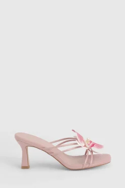 boohoo Mules À Talons Avec Brides Et Fleur< Chaussures Festives|Chaussures À Talons
