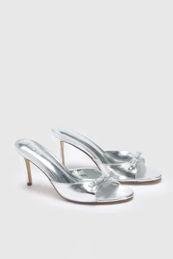 Mules À Talons Avec Détail Nœud