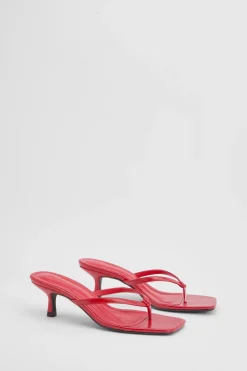 Mules À Talons Avec Détail Nœud Et Bride Entre-orteils