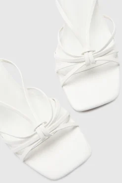 Mules À Talons Avec Détail Nœud Et Brides Coupe Large