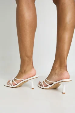 Mules À Talons Avec Détail Nœud Et Brides Coupe Large
