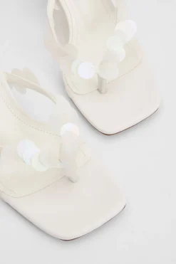 Mules À Talons Avec Entre-doigt Et Sequins Assortis