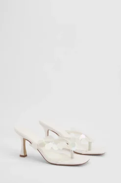 Mules À Talons Avec Entre-doigt Et Sequins Assortis