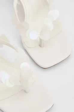 Mules À Talons Avec Entre-doigt Et Sequins Assortis