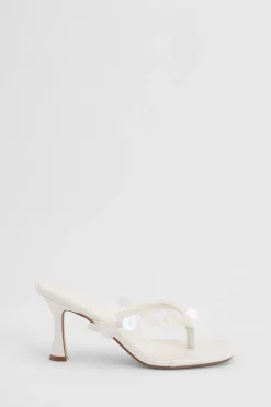 Mules À Talons Avec Entre-doigt Et Sequins Assortis