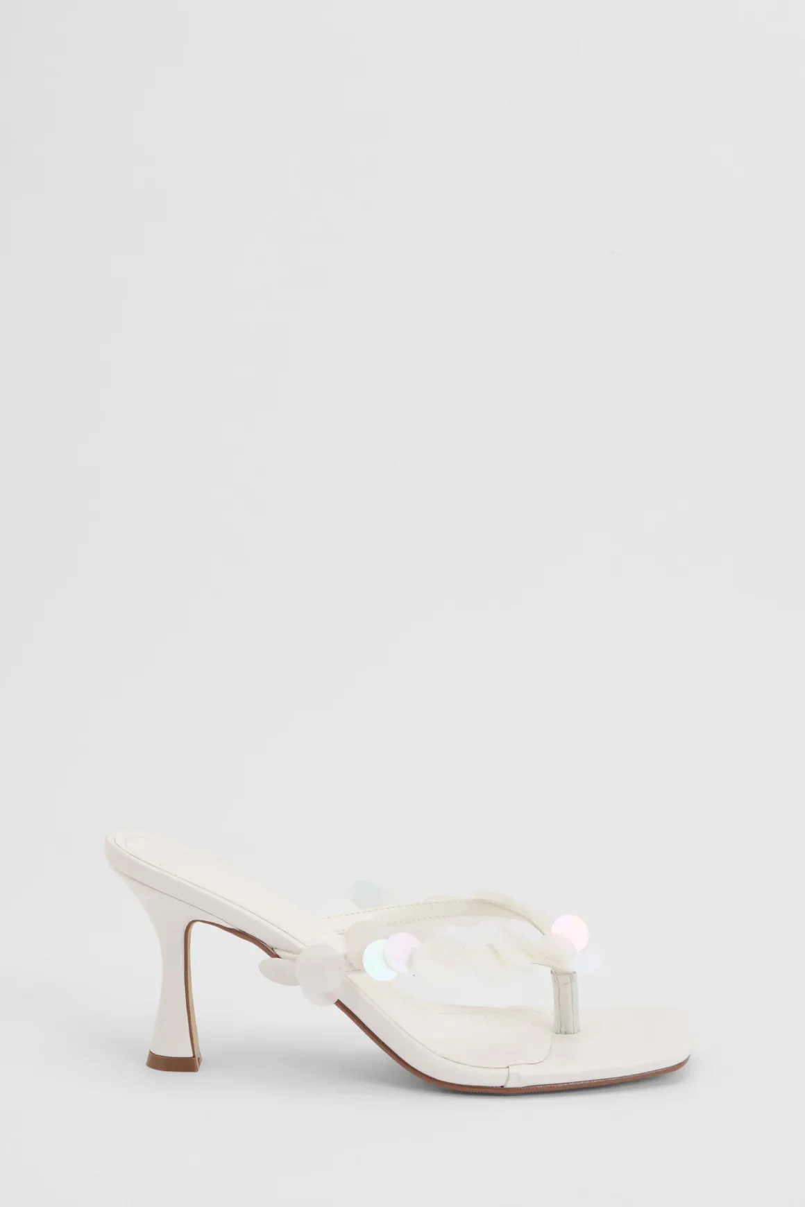 Mules À Talons Avec Entre-doigt Et Sequins Assortis