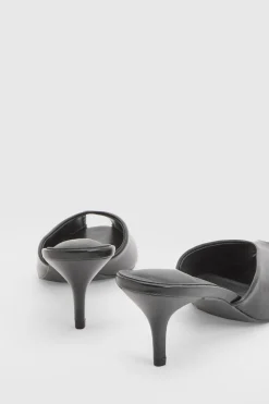 Mules À Talons Bout Ouvert