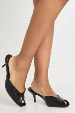 Mules À Talons Bout Ouvert