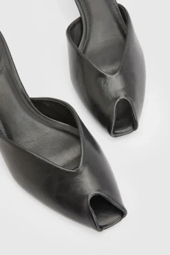 Mules À Talons Bout Ouvert